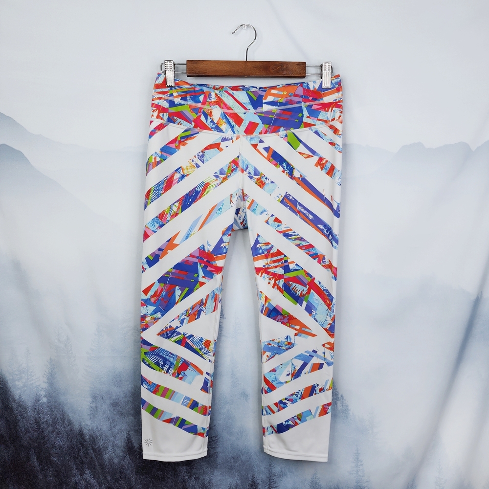 Athleta Kaleidoscope Sonar Striped Cropped Leggings Women's Medium